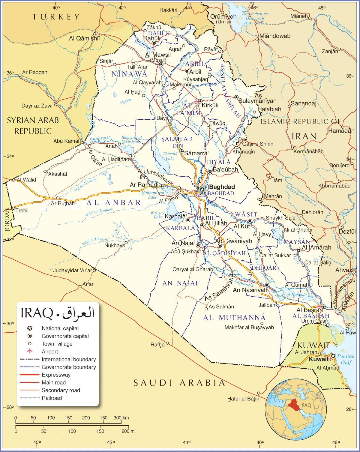 Karta Iraka cesta