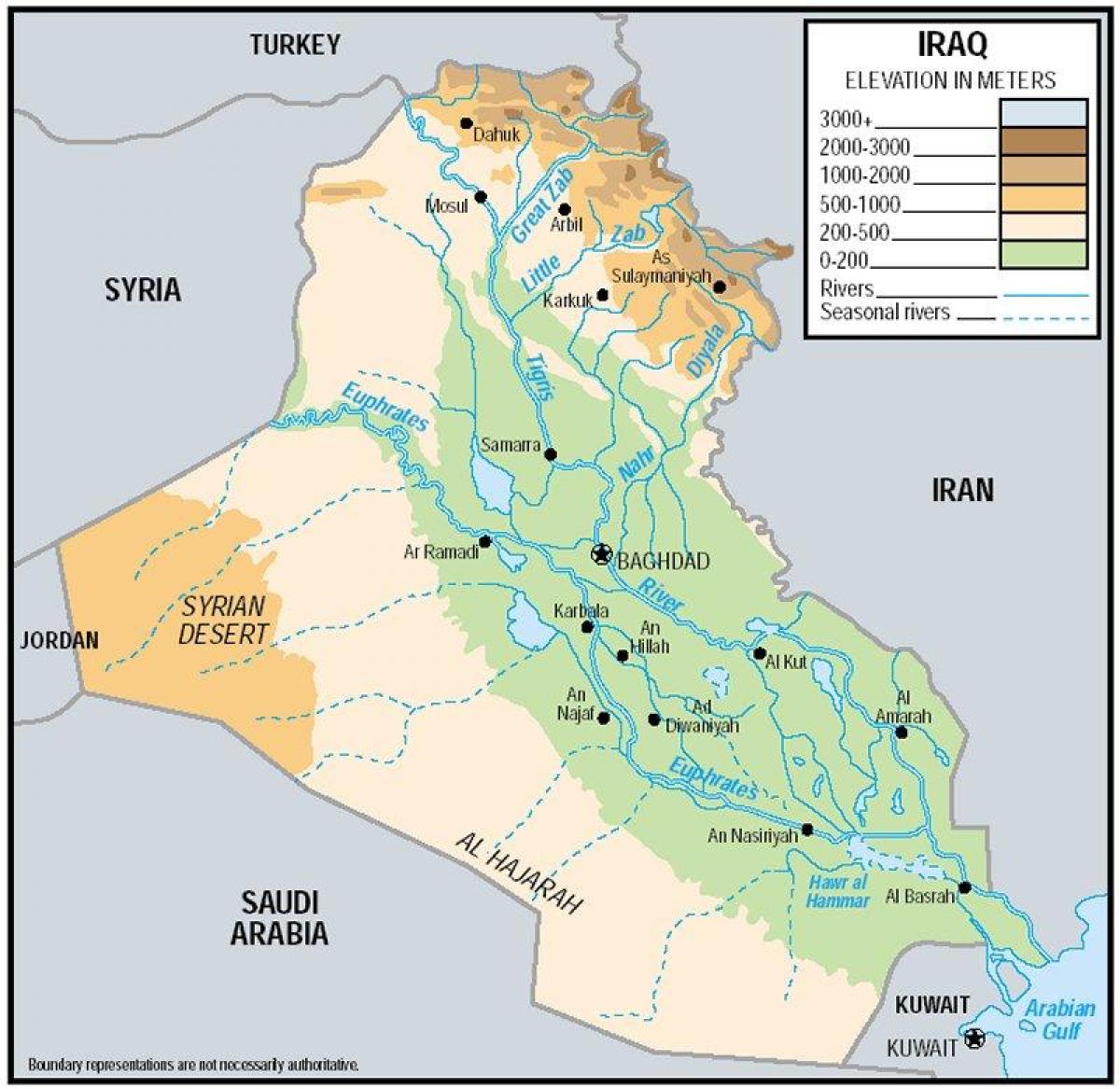 Karta visine Iraku 